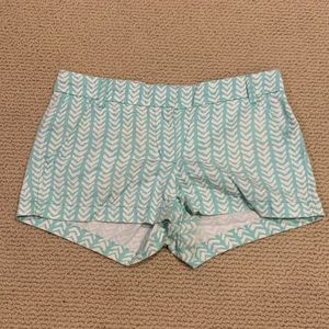 Blue and white patterned shorts